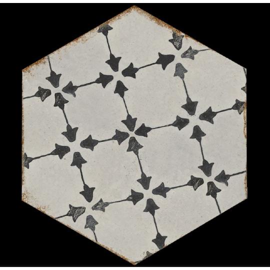 fekete mintas kismeretu hatszogletu vintage padlolap hexa hexagon nappali folyoso csempe jarolap fagyallo nappali konyha furdoszoba terasz cementlap hatasu lameridiana konyha csempek 1.jpg